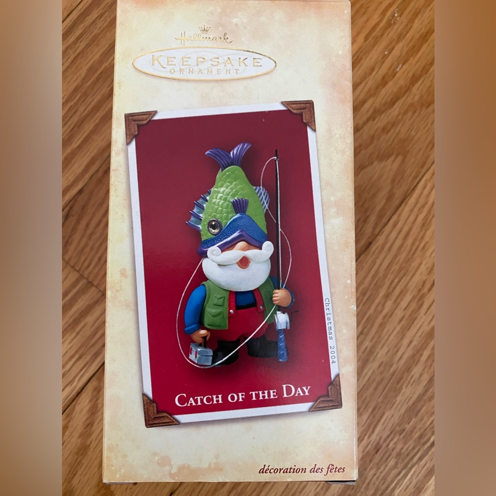 Hallmark catch of the day fisherman ornament